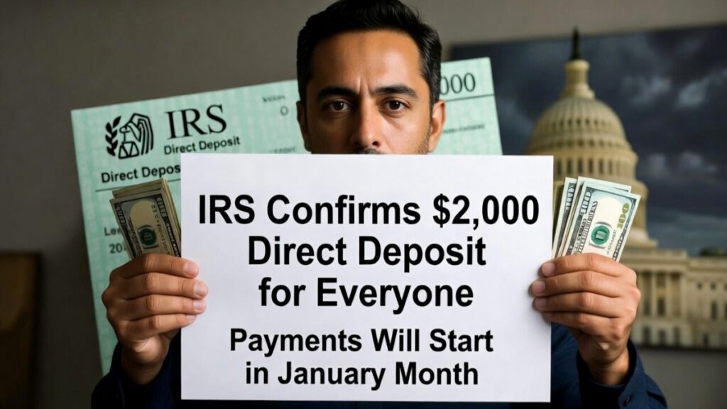 IRS Confirms $2,000 Direct Deposit for Everyone — Payments Will Start in January Month