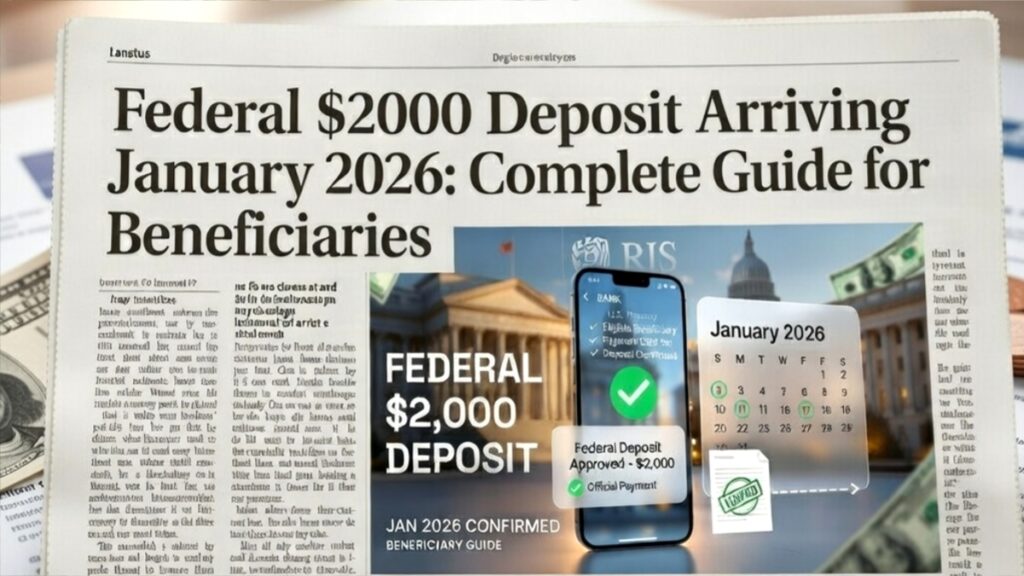 Federal $2000 Deposit Arriving January 2026: Complete Guide for Beneficiaries